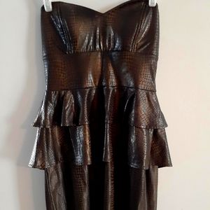 Faux leather snake skin dress